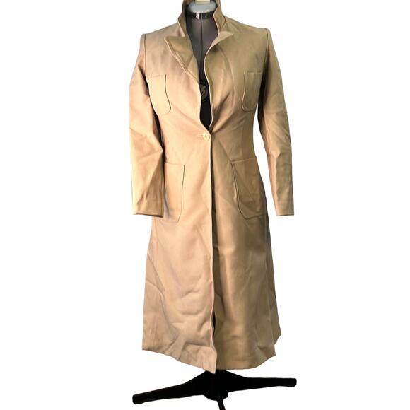 Vintage women’s Ms Limited 1970s long tan polyester blazer coat size 9 - Picture 1 of 6